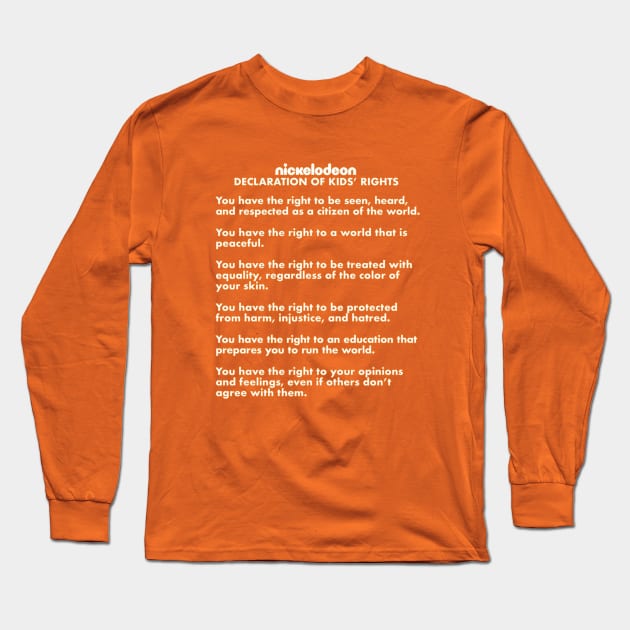 Nickelodeon Declaration of Kids' Rights Long Sleeve T-Shirt by TURB0_THUNDER